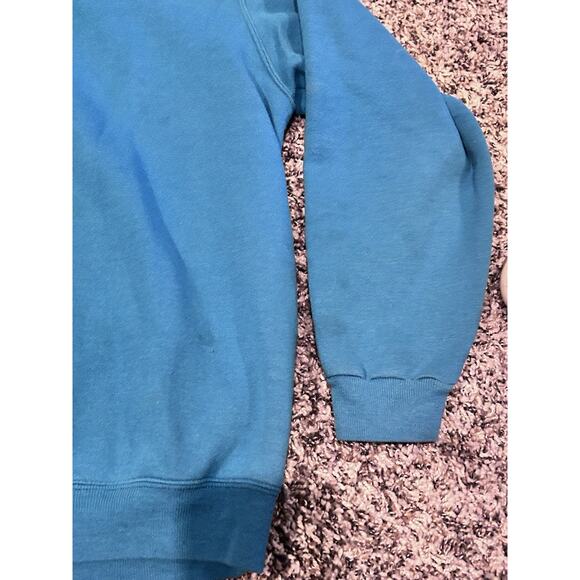 VINTAGE L Sweatshirt Teal Snowman Bedazzled SUNBURST Long Sleeve Grandma Xmas - Picture 3 of 9